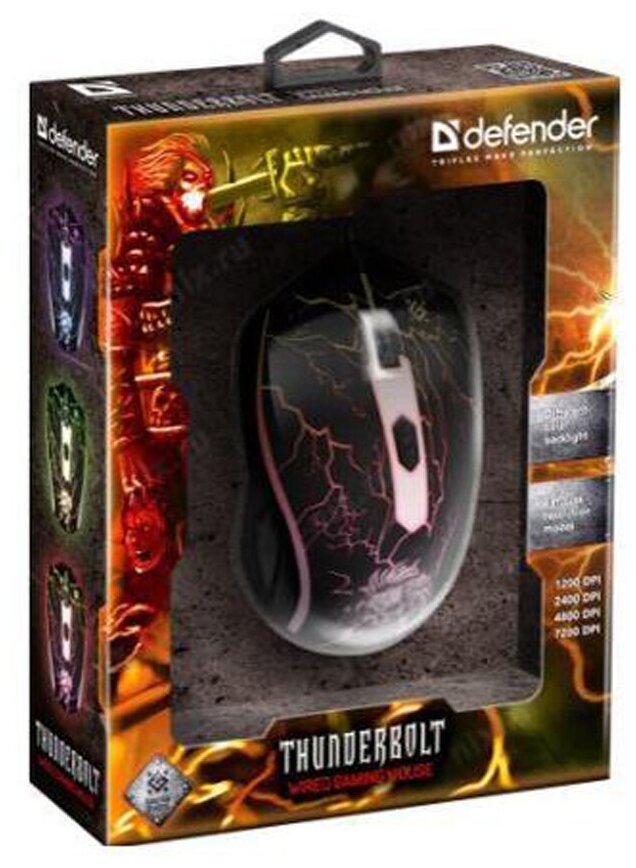 Мышь DEFENDER Thunderbolt GM-925 USB Optical 7200 dpi (52925) Казахстан