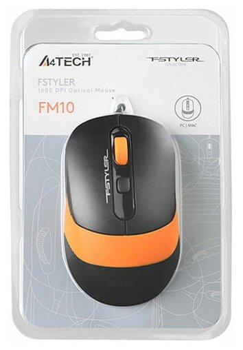 Купить Мышь A4tech FM-10-ORANGE Fstyler