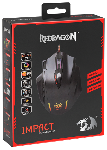 Мышь REDRAGON Impact Black Казахстан