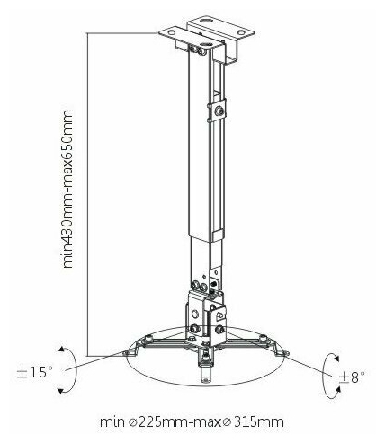 Фотография Кронштейн потолочный BRATECK PRB-2G Bk