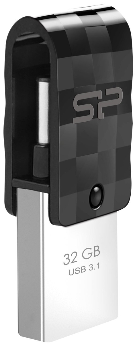 USB накопитель SILICON POWER Mobile C31 SP032GBUC3C31V1K USB 3.1 + Type-C (Android/OTG) Black