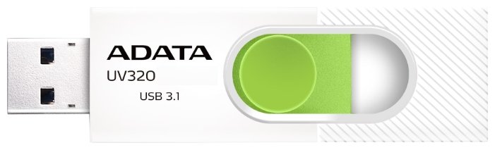 USB накопитель ADATA UV320 16Gb 3.1 White/Green (AUV320-16G-RWHGN)