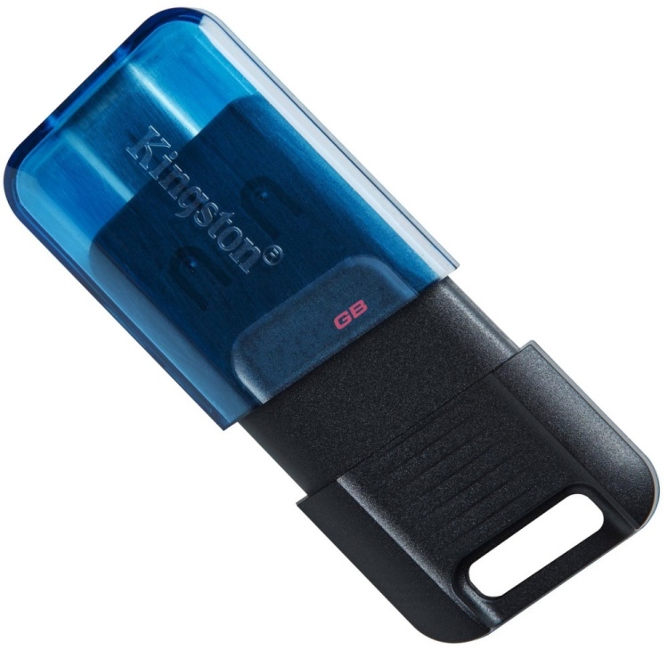 Фотография USB накопитель KINGSTON DT80M/256Gb USB-C 3.2 Blue-Black