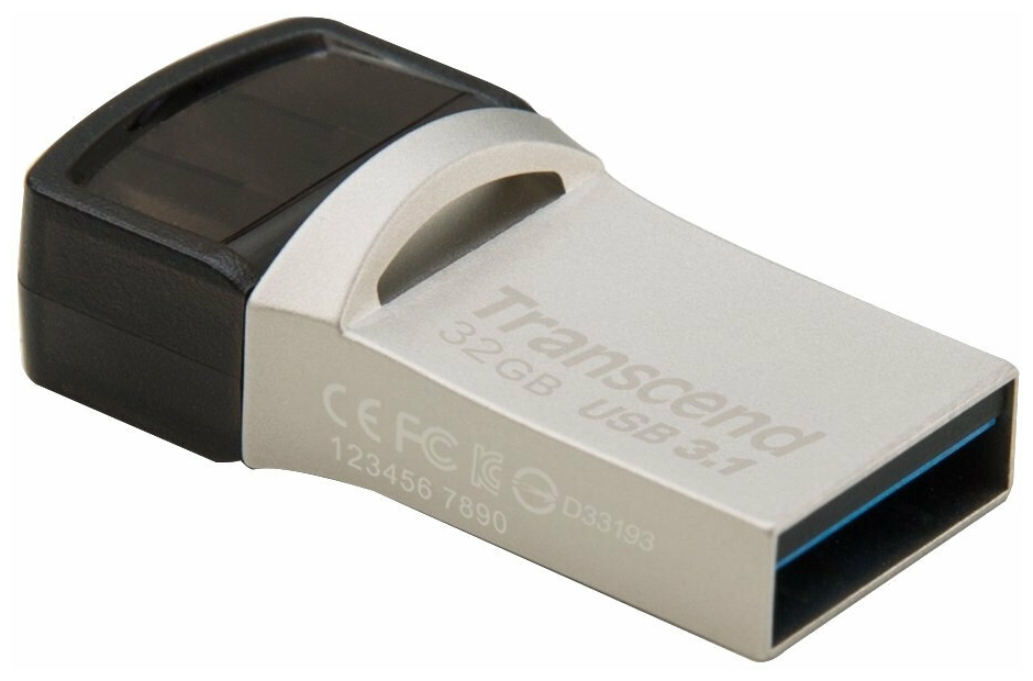 USB накопитель TRANSCEND JetFlash 890 TS32GJF890S 32GB Silver Plating