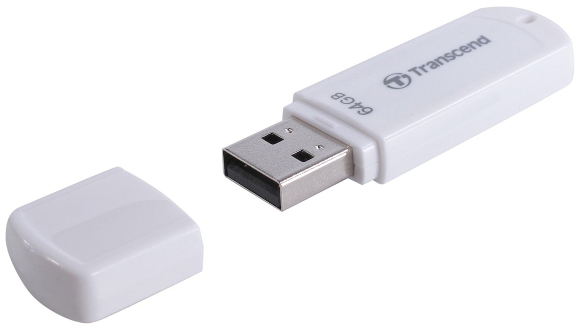 Картинка USB накопитель TRANSCEND TS64GJF370 белый