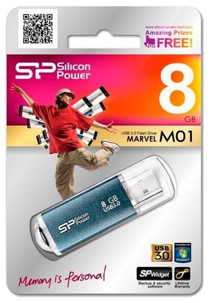 Фото USB накопитель SILICON POWER Marvel M01 SP064GBUF3M01V1B USB 31 Blue