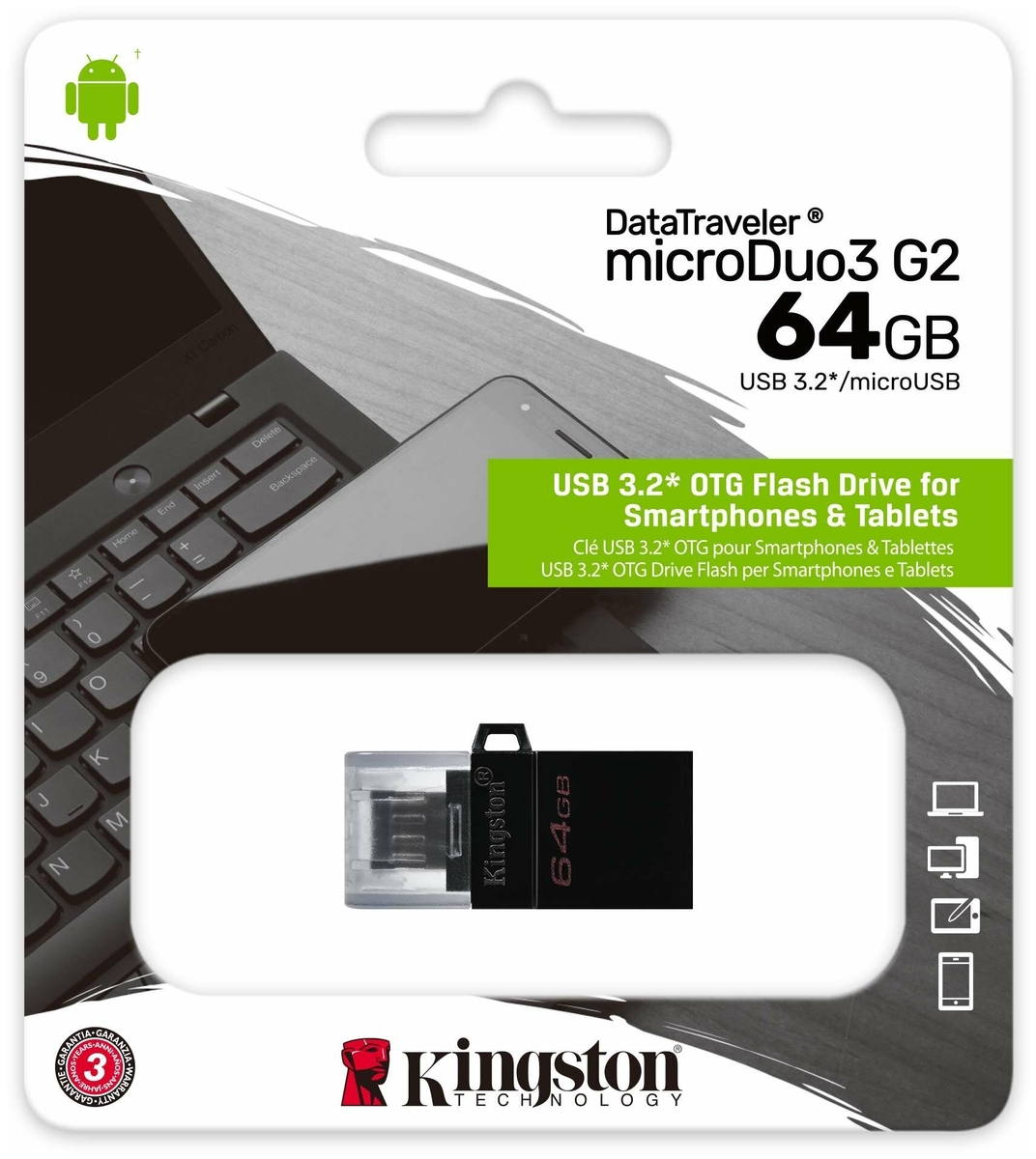 Фотография USB накопитель KINGSTON OTG DTDUO3G2/64GB Black