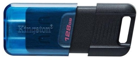 USB накопитель KINGSTON DT80M/128Gb USB-C 3.2 Blue-Black