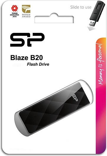 Фотография USB накопитель SILICON POWER Blaze B20 SP128GBUF3B20V1K USB 3.2 Black