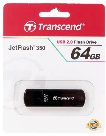 Фотография USB накопитель TRANSCEND TS64GJF350 ЧЕРНЫЙ