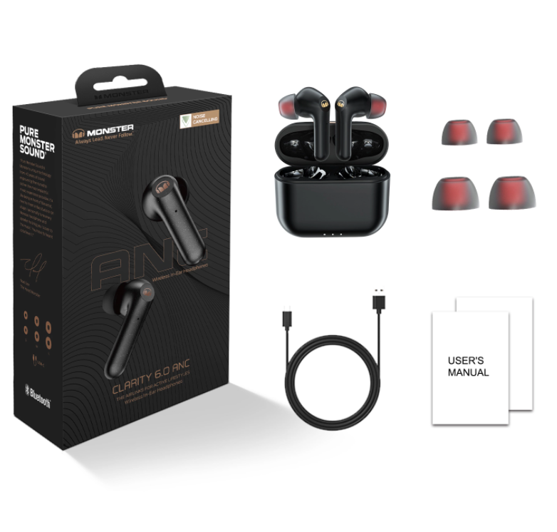 Цена Наушники MONSTER Clarity 6.0 ANC Earphone (Black) MH21903