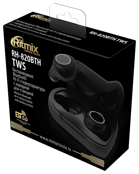 Картинка Наушники RITMIX RH-820BTH TWS Black