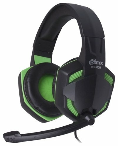 Наушники RITMIX RH-560M Gaming Black-green