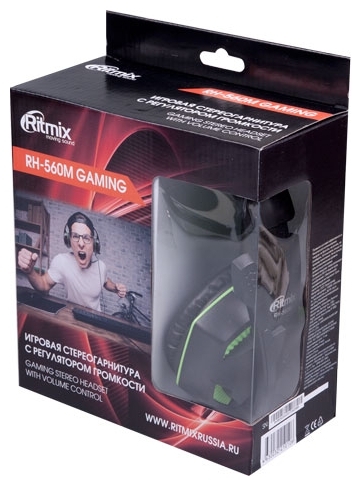 Цена Наушники RITMIX RH-560M Gaming Black-green