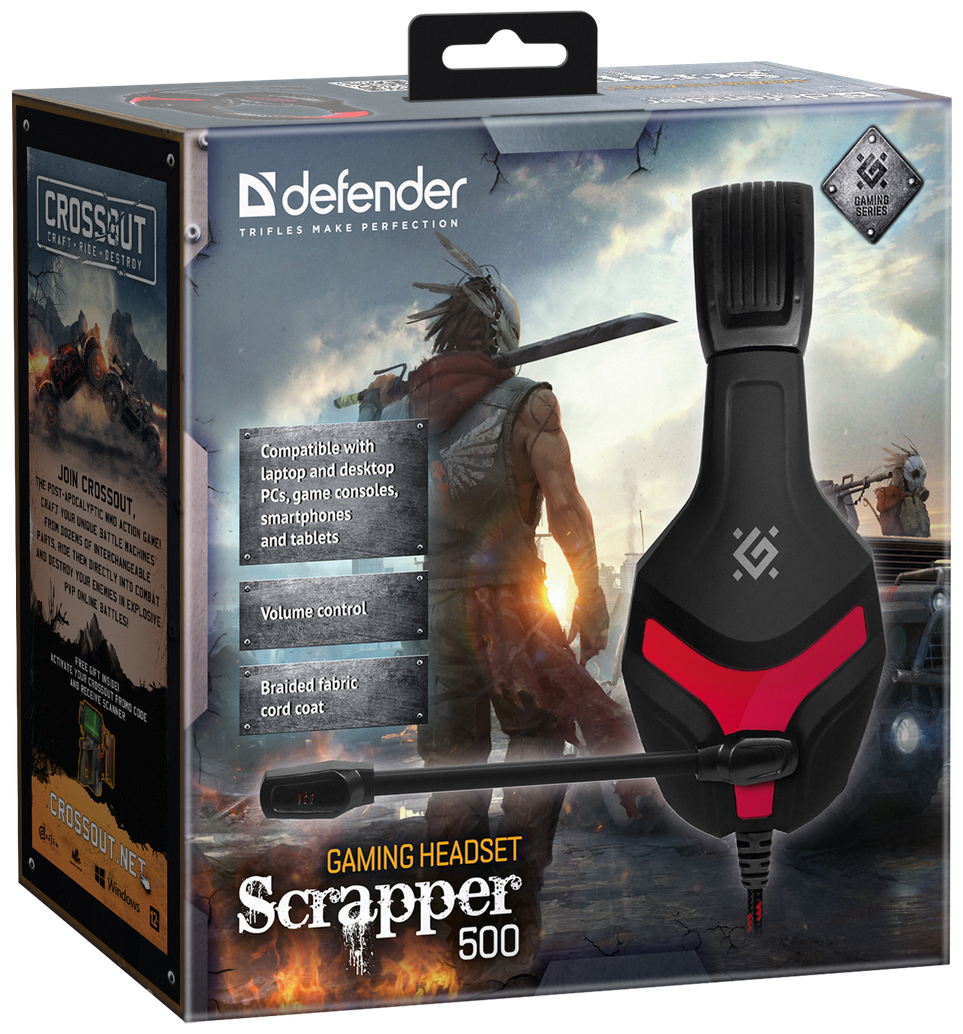 Наушники DEFENDER Scrapper 500 Black-Red (64500) Казахстан