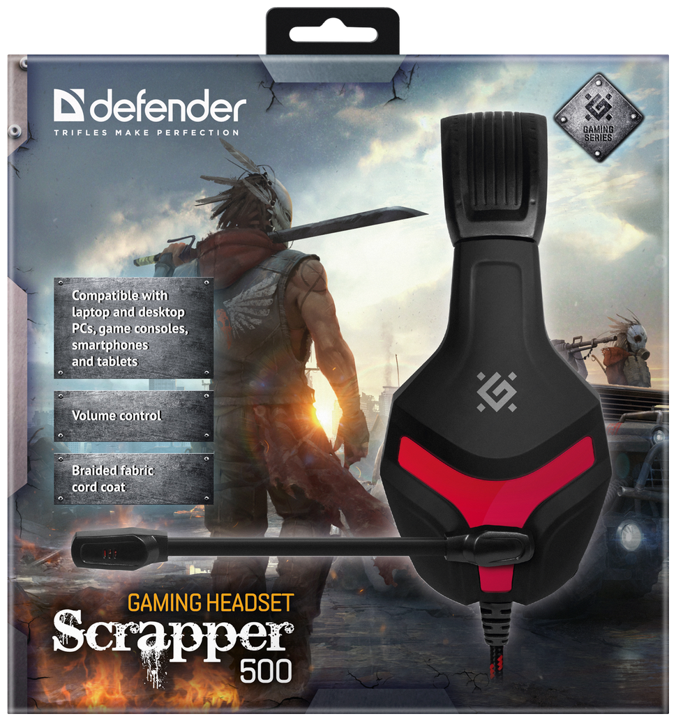 Наушники DEFENDER Scrapper 500 Black-Red (64500) Казахстан