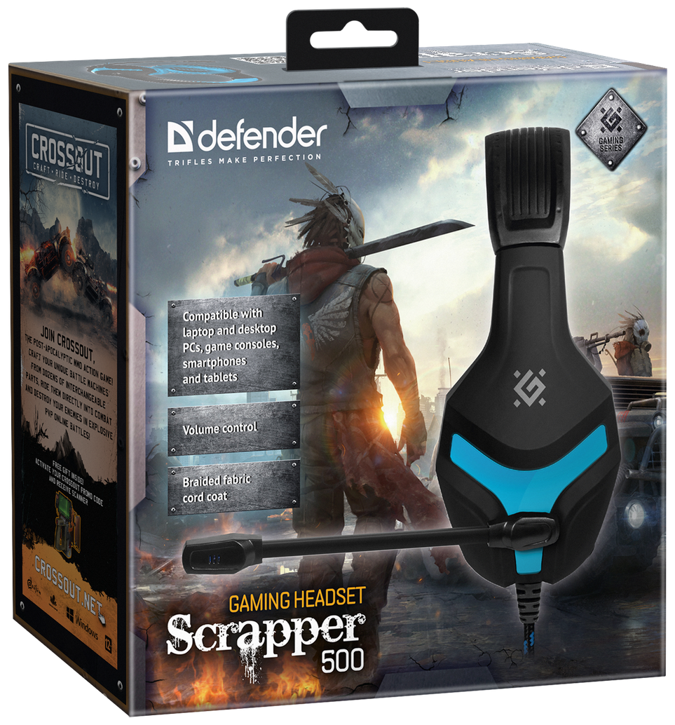 Гарнитура DEFENDER Scrapper 500 Black-Blue (64501) заказать
