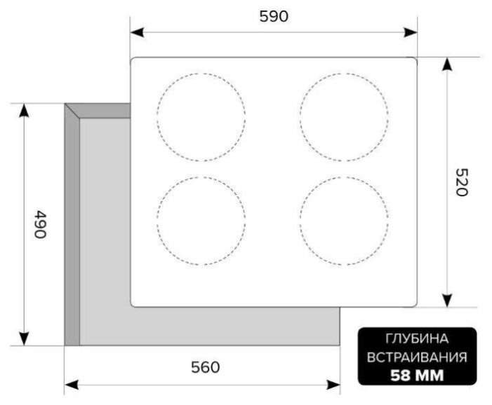 Фото Варочная поверхность LEX EVI 640-2 WH