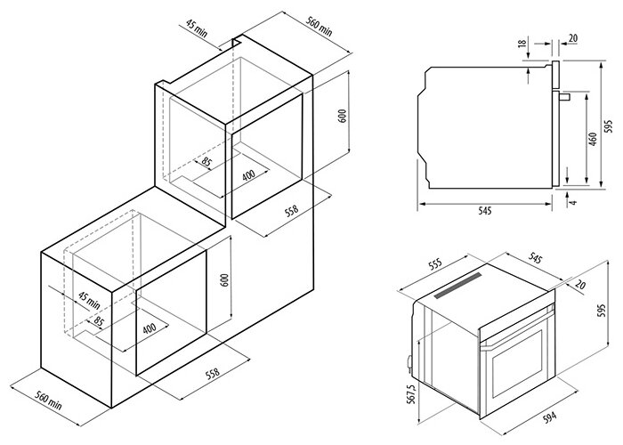 Фото Духовка FORNELLI ESSENZA 60 WH