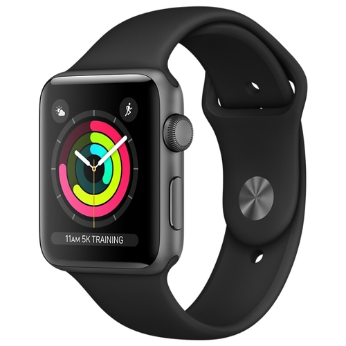 Смарт-часы APPLE Watch Series 3 38mm Space Grey with Black (MQKV2)