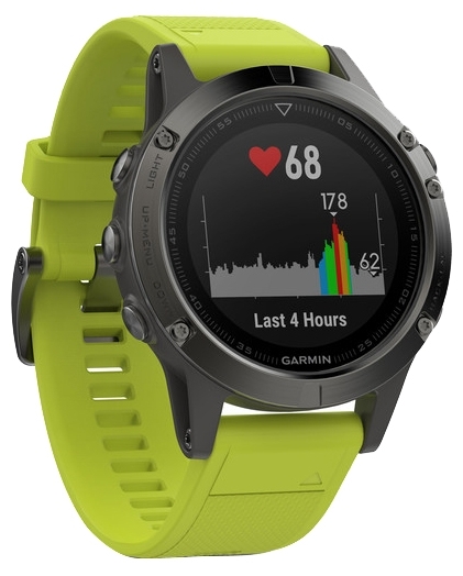 Фото Смарт-часы GARMIN Fenix 5 Grey with yellow band (010-01688-00)