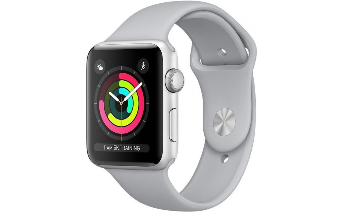 Смарт-часы APPLE Watch Series 3 GPS 42mm Silver Aluminium Case with white Sport Band