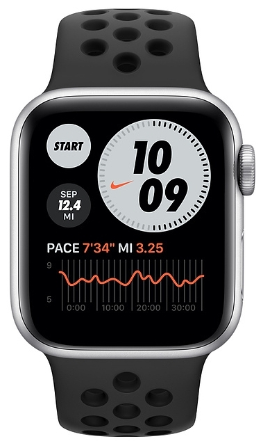 Фото Смарт-часы APPLE Watch Nike Series 6 GPS 40mm Silver Aluminium Case with Pure Platinum/Black Nike Sport Band - Regular