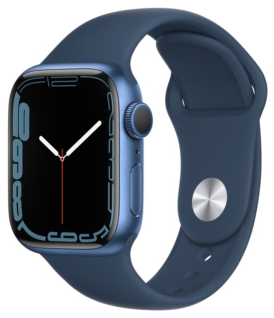 Смарт-часы Apple Watch Series 7 GPS 41mm blue sport band MKNH3