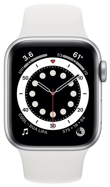 Фото Смарт-часы APPLE Watch Series 6 GPS, 40mm Silver Aluminium Case with White Sport Band - Regular