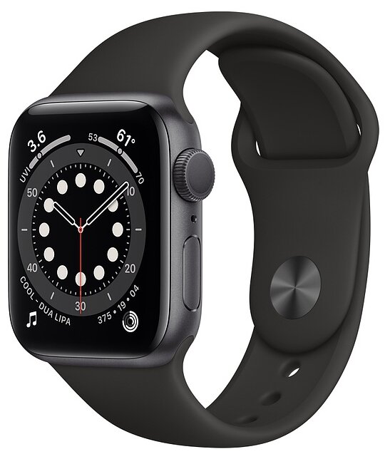 Смарт-часы APPLE Watch Series 6 40mm Space Gray Aluminium Case/Black Sport Band A2291 (MG133GK/A)