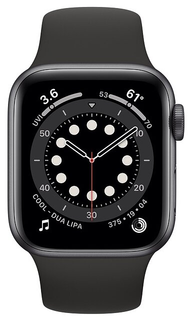 Фото Смарт-часы APPLE Watch Series 6 40mm Space Gray Aluminium Case/Black Sport Band A2291 (MG133GK/A)