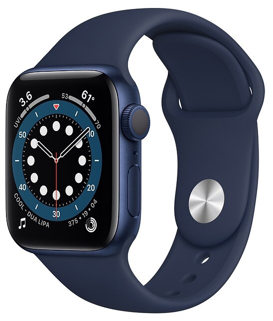 Смарт-часы APPLE Watch Series 6 40mm Blue Aluminium Case/Deep Navy Sport Band A2291 (MG143GK/A)