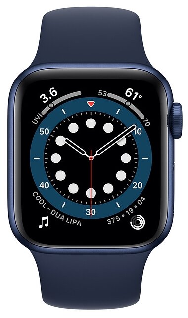 Фото Смарт-часы APPLE Watch Series 6 40mm Blue Aluminium Case/Deep Navy Sport Band A2291 (MG143GK/A)