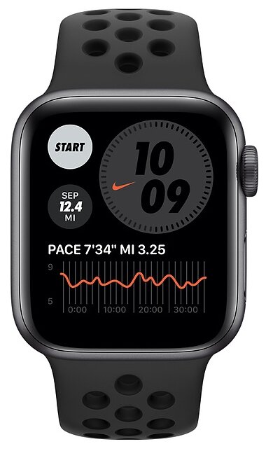 Фото Смарт-часы APPLE Watch Nike Series 6 GPS 40mm Space Gray Case/Anthracite-Black Nike Sport Band Regular A2291 (M00X3GK/A)