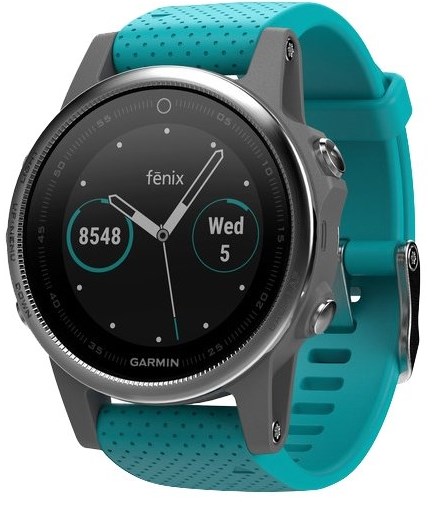 Смарт-часы GARMIN Fenix 5S Silver with turquoise band