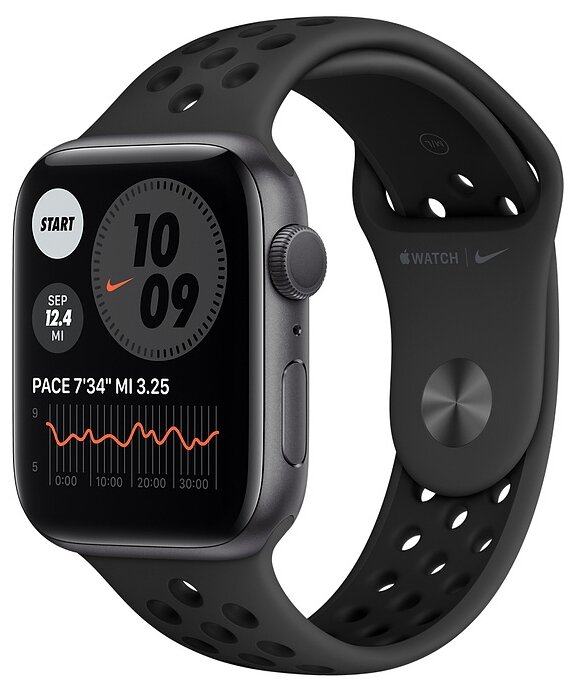 Смарт-часы APPLE Watch Nike Series 6 GPS 44mm Space Gray Case/Anthracite-Black Nike Sport Band Regular A2292 (MG173GK/A)