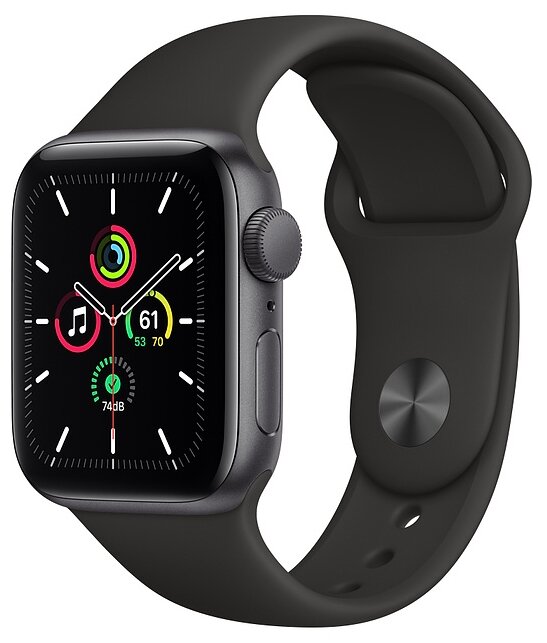 Смарт-часы APPLE Watch SE 40mm Space Gray Aluminium Case/Black Sport Band A2351 (MYDP2GK/A)