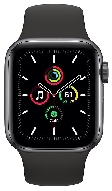 Фото Смарт-часы APPLE Watch SE 40mm Space Gray Aluminium Case/Black Sport Band A2351 (MYDP2GK/A)