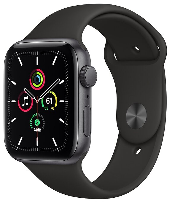 Смарт-часы APPLE Watch SE GPS 44mm Space Gray Case/Black Sport Band Regular A2352 (MYDT2GK/A)