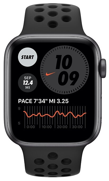 Фото Смарт-часы APPLE Watch Nike SE GPS 44mm Space Gray Aluminium Case/Anthracite/Black Nike Sport Band A2352 (MYYK2GK/A)