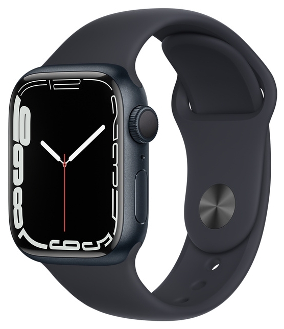 Смарт-часы Apple Watch Series 7 GPS 45mm black nike sport band MKNA3
