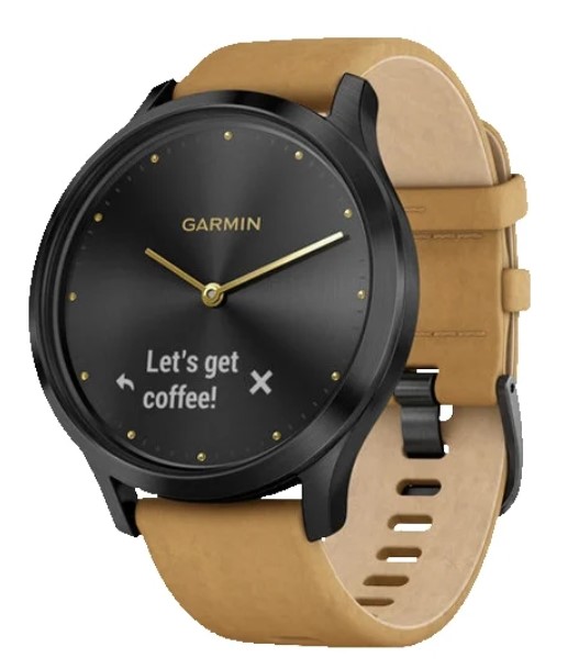 Смарт-часы GARMIN vivomove HR Premium Onyx Black with Tan Suede (010-01850-00)