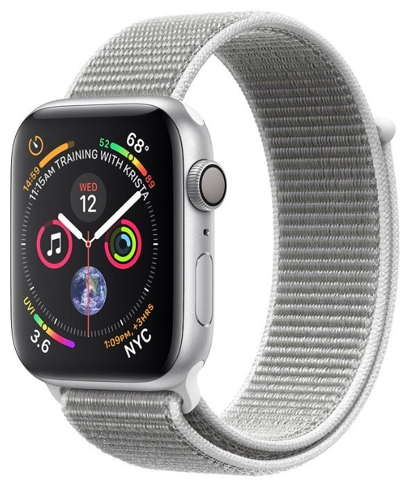 Смарт-часы APPLE Watch Series 4 GPS 40mm Silver Aluminium Case with white Sport Band (MU642)