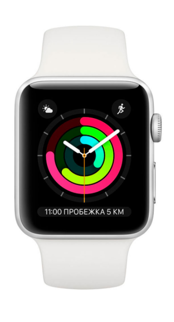 Смарт-часы APPLE Watch Series 3 GPS 42mm Silver Aluminium Case with White Sport Band (MTF22GK/A)