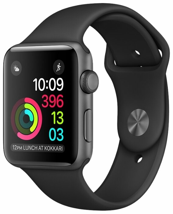 Смарт-часы APPLE Watch Series 3 GPS 38mm Space Grey Aluminium Case with Black Sport Band (MTF02GK/A)