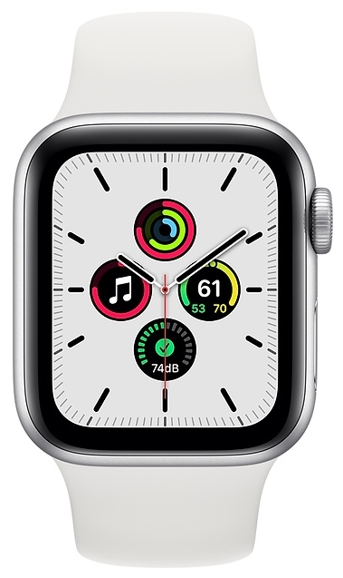 Фото Смарт-часы APPLE Watch SE GPS 40mm A2351 Silver Aluminium Case/White Sport Band (MYDM2GK)