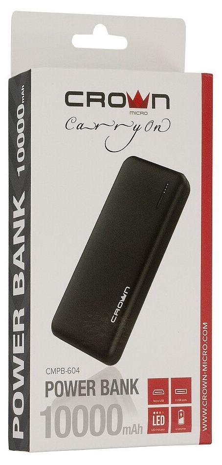 Картинка Power Bank CROWN CMPB-604 black