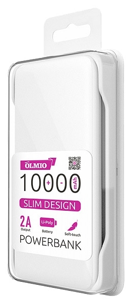 Фотография Power bank OLMIO Slim 10000 mAh White