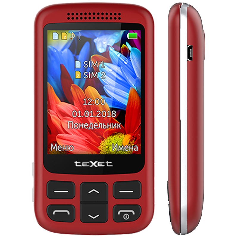Мобильный телефон TEXET TM-501 Red