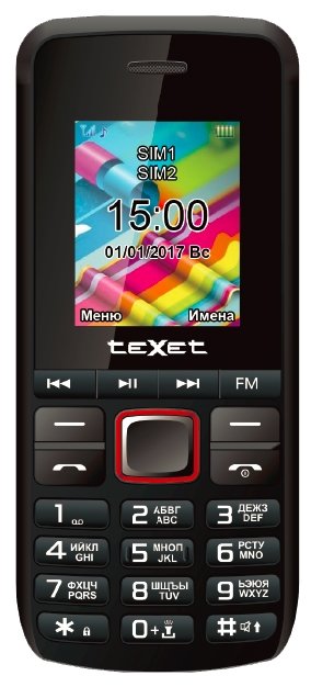Мобильный телефон TEXET TM-203 Black-red